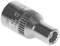 A silver socket key attachment with a ribbed surface and engraved numbers.