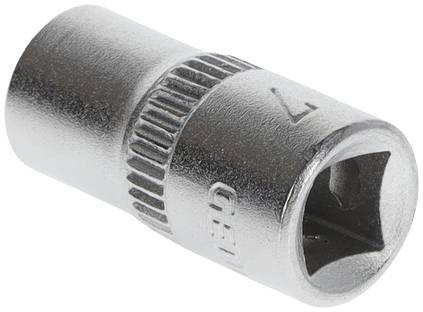 Metal socket with a square opening on one side, ribbed handle, and numerical marking. Used for spanners.