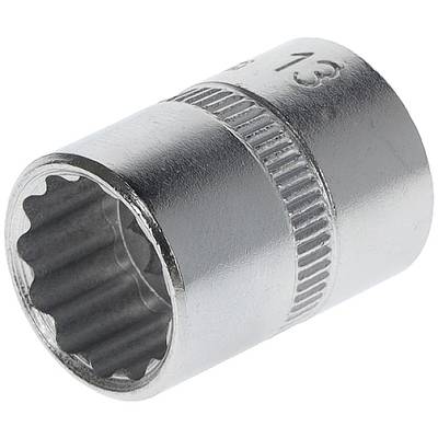 Metal hexagon socket head in cylindrical form, suitable for 13 mm screws. It has a knurled surface for improved grip.