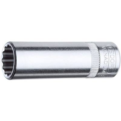 Metallic socket with 'Gedore Vanadium' inscription, cylindrical in shape with a knurled edge, primarily used for tool applications.