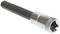 A silver hexagonal bit adapter for screwdrivers with a hexagonal tip and a cylindrical handle.