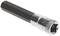 Long hexagonal socket extension with a silver shaft and black tip, suitable for screw-related work.