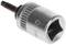 Socket with hexagonal opening and Torx bit insert, suitable for manual repair work on vehicles or machinery.