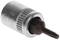 Bit socket with T20 Torx head, metallic shiny, suitable for ratchets or screwdrivers.