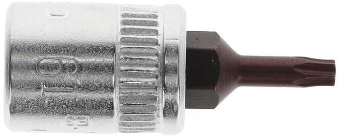 Screwdriver bit with metal sleeve and knurled edge. The tip is star-shaped and made of dark metal.