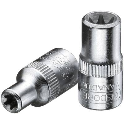 Two silver metal safety bits, one standing upright, the other lying down. Gedore marking visible.