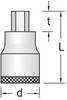 Gedore IN 21 19 6181280 Allen Screwdriver bit 19 mm SW 19 1" (25 mm)