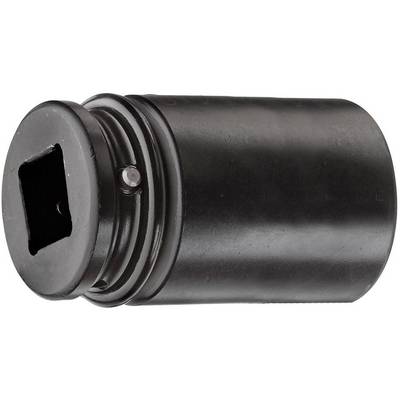 A black, cylindrical adapter with a square opening at one end. Possibly an accessory for mechanical tools.