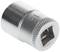 Metallic socket with 13 mm drive, polished surface, for use with ratchet or other hand tool.