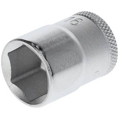 Metal hexagonal socket adapter, cylindrical shape, knurled edge for better grip, size indicated above.<br><br>Correction - British English translation:<br><br>Metal hexagonal socket adaptor, cylindrical form, knurled edge for improved grip, size indicated above.