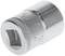 Socket, 17 mm, made of silver-coloured metal, used for screw work, with non-slip surface.
