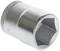 Metal socket wrench insert, hexagonal, with the marking '17'.
