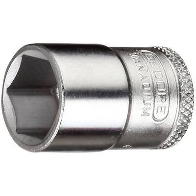 A silver socket wrench with a hexagonal opening, featuring the 'GEDORE Vanadium' logo and text embossed, with a gleaming surface.