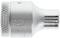 Silver hexagonal socket with a ridged edge and embossed size marking '9'. Ideal for tools and mechanical applications.