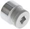 Silver hexagonal socket for spanners, size 22 mm. Ideal for loosening or tightening screws and nuts.