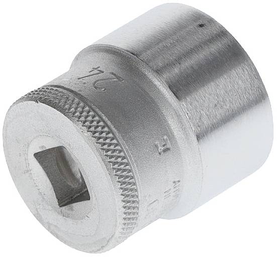 Metal socket spanner with a knurled edge, marked with size '24', for use with a socket wrench.