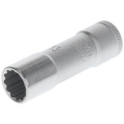 A silver-coloured socket wrench with a high wall for manual work, displaying the size D 30 L on the side.
