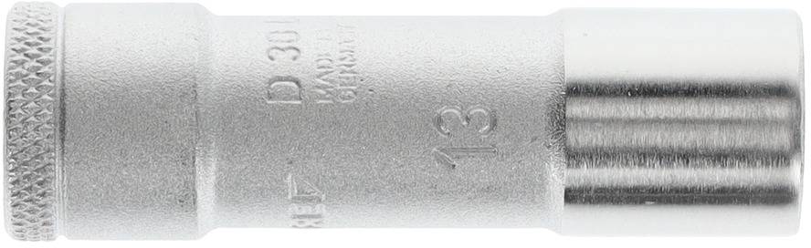 'Metal socket marked with D30, smooth with textured grip area.'