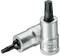 Two metallic Torx bit attachments in sizes T20 and T25, part of a tool set, lie side by side on a white background.