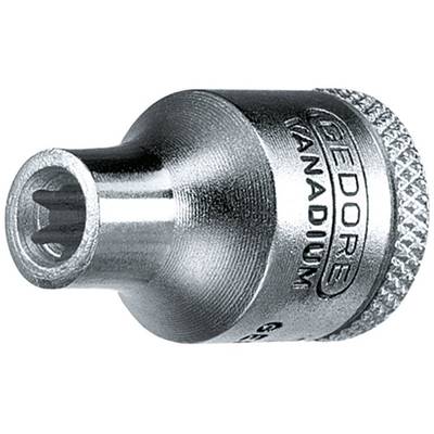 Metal socket wrench attachment with a knurled edge and inscription 'GEDORE VANADIUM'. Used for tightening screws.