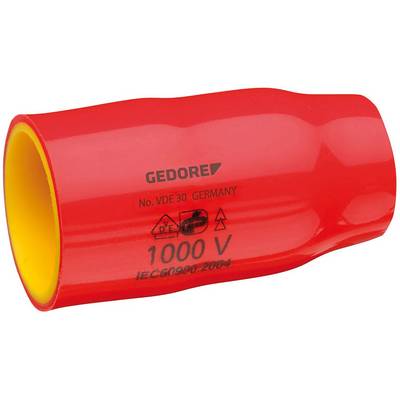 Red, insulated adjustable spanner handle, printed with 'GEDORE', 'No. VDE 30 GERMANY', and '1000 V' for electrical safety.