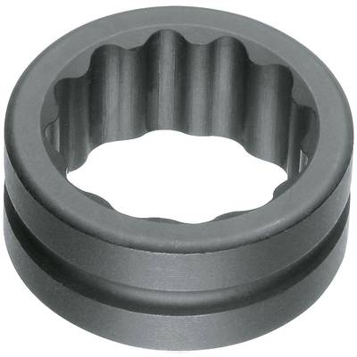 A grey, cylindrical mechanical engineering component with an internal gear ring, used for positive engagement or power transmission.