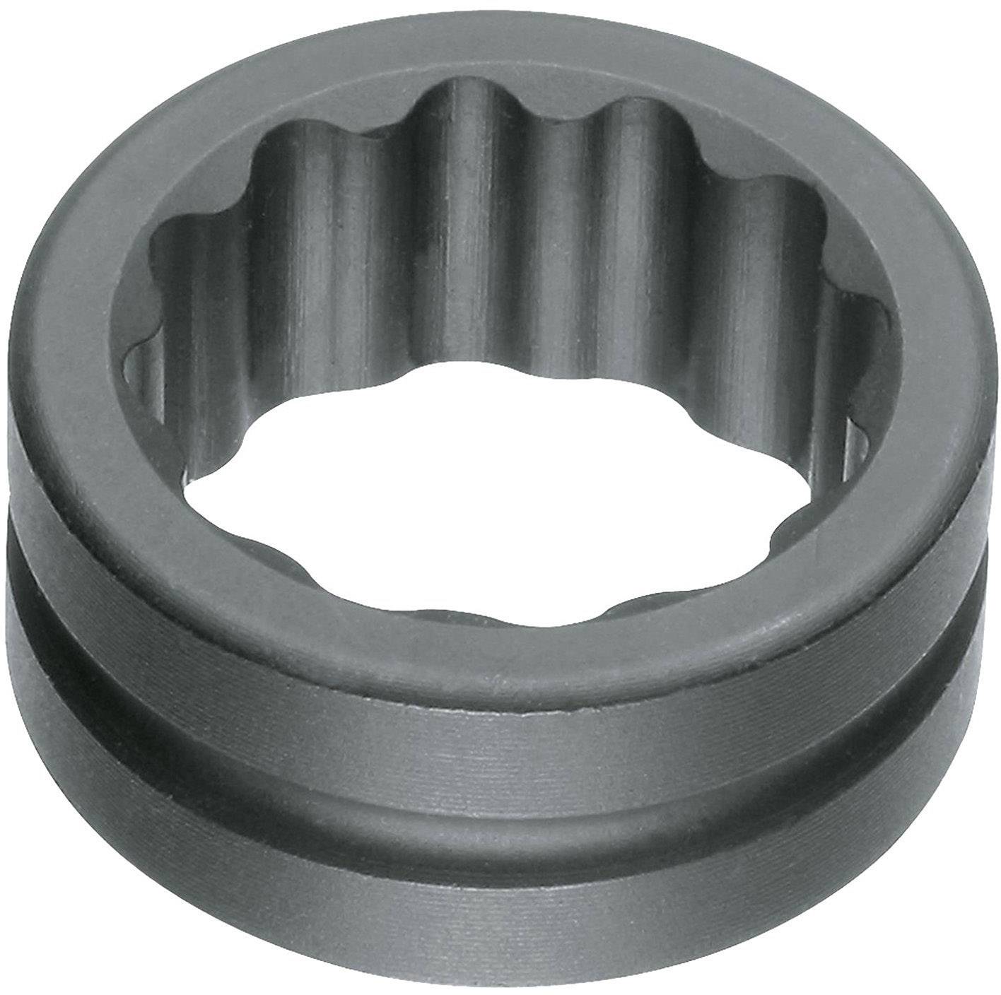A round, metallic gear component with a tooth-shaped internal profile. Used in machines for power transmission.