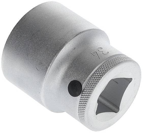 Metal socket, cylindrical in shape, with a hexagonal opening and '3/4' marking, used for screw-related work.