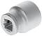 Metal socket head with a knurled edge and hexagonal receiving aperture, suitable for mechanical repairs.