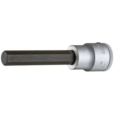 A metallic hexagonal bit with a cylindrical shaft, suitable for screw work, on a white background.
