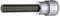 A hexagonal socket bit made of metal in a cylindrical holder, suitable for larger spanners.