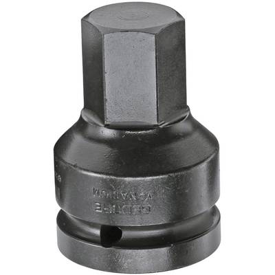 'A black, hexagonal metal key attachment, presumably a torque wrench, on a white background.'