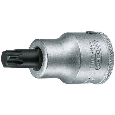 A silver bit adapter with a black T-profile for screws, marked with 'GEDORE' and 'Vanadium', visible from the side and top.