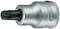 A silver bit adapter with a black T-profile for screws, marked with 'GEDORE' and 'Vanadium', visible from the side and top.