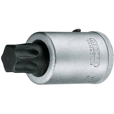A silver socket key attachment with a black inner star, marked with 'GEDORE VANADIUM'. Suitable for precise screwing.