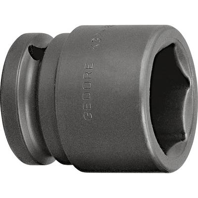 A black Gedore socket, cylindrical with a hexagonal internal profile, suitable for mechanical work and tool compatibility.