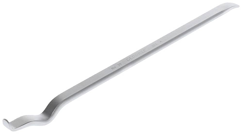 A silver crowbar tool with a curved and a flat side, often used for opening crates or levering.