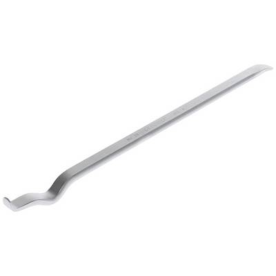 A silver crowbar tool with a curved and a flat side, often used for opening crates or levering.