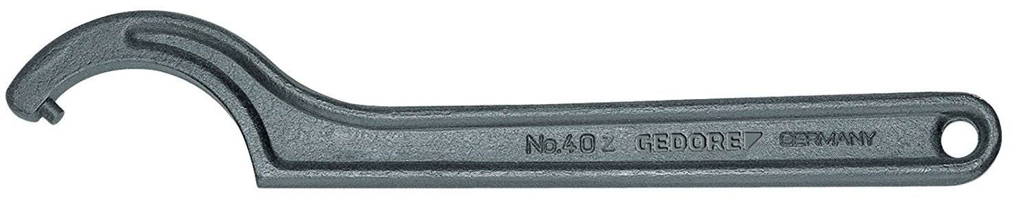 A black hook spanner with a curved head and the inscription 'No. 92 GEDORE GERMANY' on the handle. Suitable for loosening nuts.
