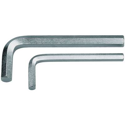 Two Allen keys in different sizes lie side by side, both made of silver-coloured metal, showing an L-shaped bend.