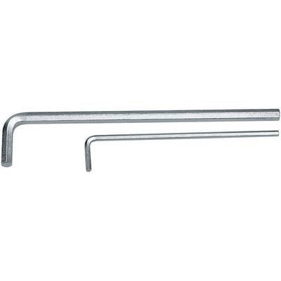 Two Allen keys in different sizes lie parallel. The larger Allen key is on the left, the smaller one on the right.