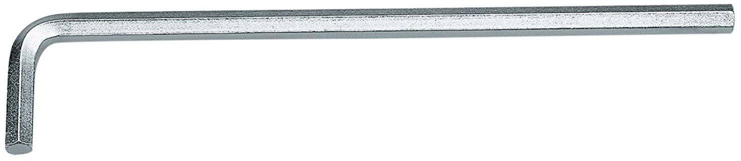 A silver Allen key in an L-shape on a white background. The tool is commonly used for tightening screws.