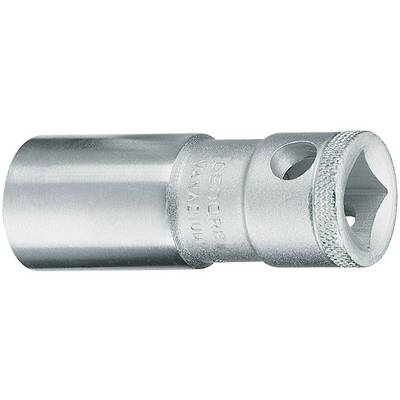 Metal hexagonal socket wrench, cylindrical shape, with knurled edge and hole for lever. Tool for screw assembly.