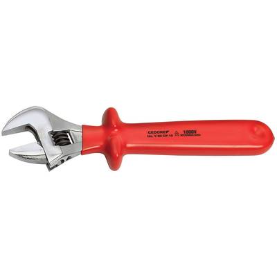 An adjustable spanner with a red handle, insulated up to 1000V, suitable for work on electrical installations.