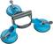 A triple suction lifter with a blue handle, suitable for safely lifting glass or smooth surfaces.