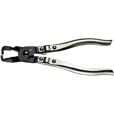 Pliers with curved, silver-coloured handles and a black head, suitable for mechanical work or industrial applications.