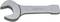 A silver-coloured metal spanner lying on its side, showing an embossed marking with the inscription 'Chrome-Vanadium DIN 133'.