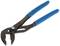 A water pump pliers with blue handles and an adjustable jaw mechanism. Ideal for gripping pipes and nuts.