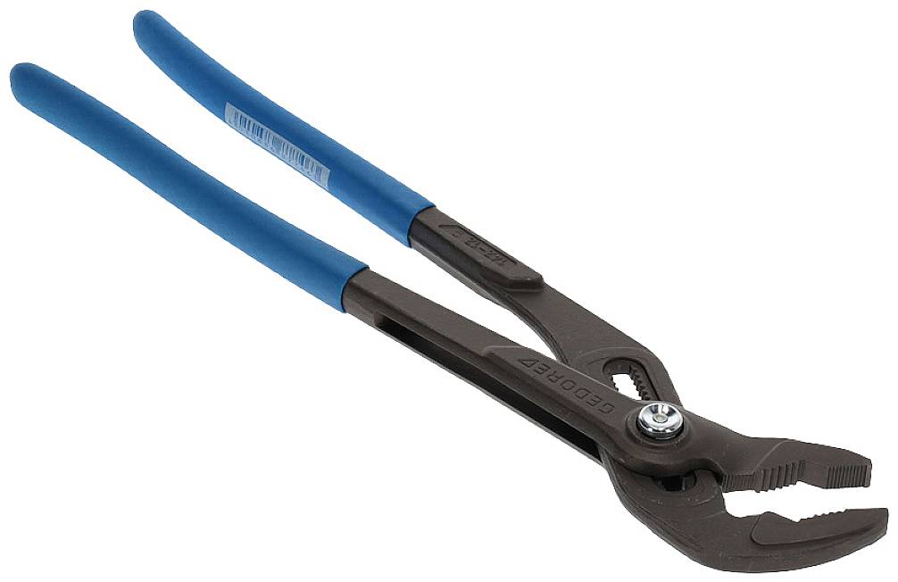 Water pump pliers with blue handles on a white background, shown open. Used for pipe and screw work.