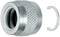 'Metal screw cap with a ridged surface and removable securing ring.'